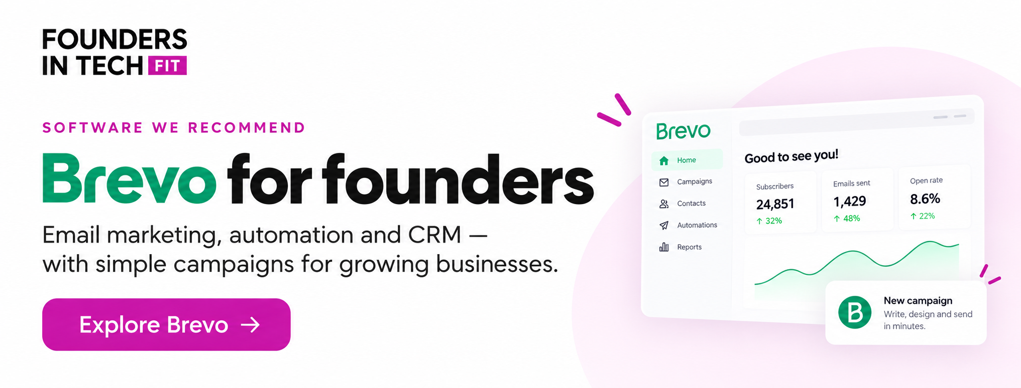 Brevo for founders promotional banner